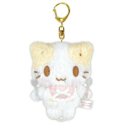 Japan Sanrio Mascot Reel Keychain - Masyumaro : Waiting For Food