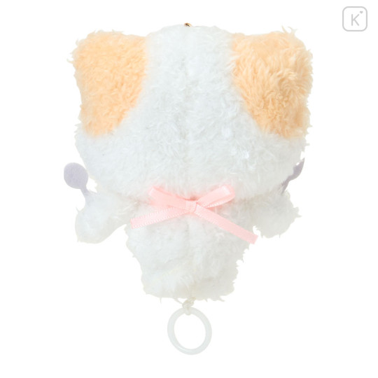 Japan Sanrio Mascot Reel Keychain - Masyumaro : Waiting For Food - 3