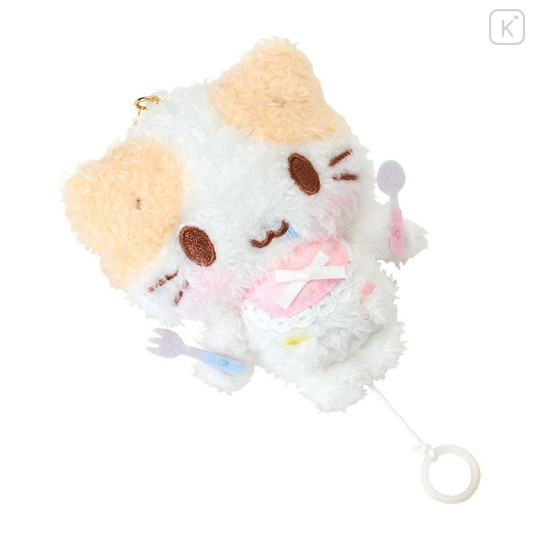 Japan Sanrio Mascot Reel Keychain - Masyumaro : Waiting For Food - 4