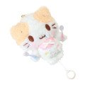 Japan Sanrio Mascot Reel Keychain - Masyumaro : Waiting For Food - 4