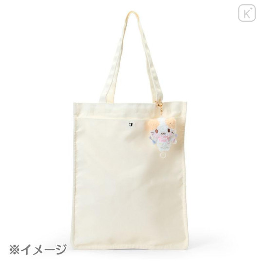 Japan Sanrio Mascot Reel Keychain - Masyumaro : Waiting For Food - 5