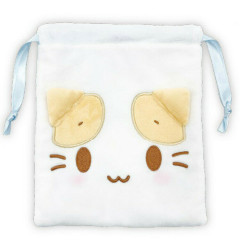 Japan Sanrio Plush Drawstring Bag - Masyumaro : Smile Face