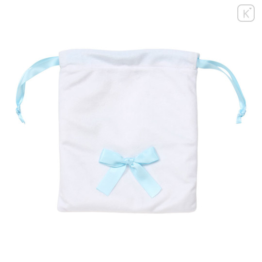 Japan Sanrio Plush Drawstring Bag - Masyumaro : Smile Face - 3