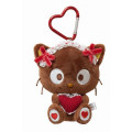 Japan Sanrio Mascot Holder - Chococat : Frill Red Heart Brown - 1