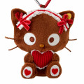 Japan Sanrio Mascot Holder - Chococat : Frill Red Heart Brown - 2