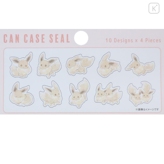Japan Pokemon Flake Sticker Set & Case - Eevee : Mofu Love - 3