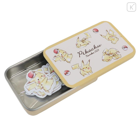 Japan Pokemon Flake Sticker Set & Case - Pikachu : number 025 - 1