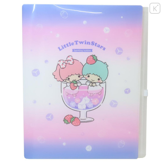 Japan Sanrio 6+1 Pockets A4 Clear File Holder - Little Twin Stars : Sparkling Bubbles - 1