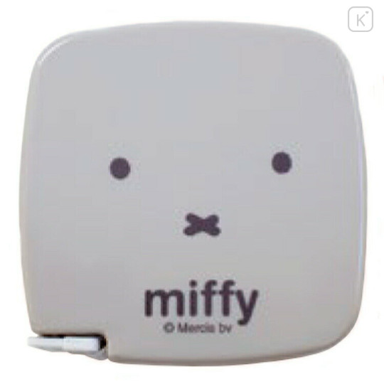 Japan Sanrio Mascot Tape Measure - Miffy : Face Grey - 1