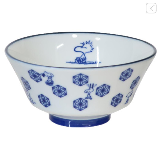Japan Peanuts Mino Ware Bowl - Snoopy & Woodstock : Hemp Leaf - 1