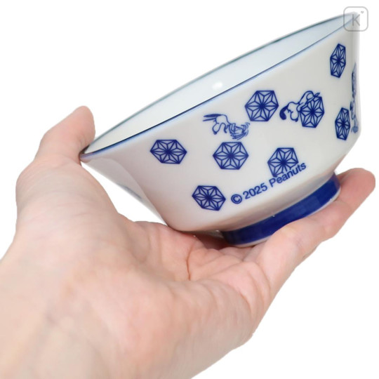 Japan Peanuts Mino Ware Bowl - Snoopy & Woodstock : Hemp Leaf - 2