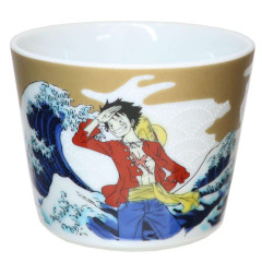 Japan One Piece Kutani Ware Soba choko Small Bowl - Luffy Kutani Ware The Great Wave off Kanagawa