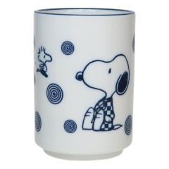 Japan Peanuts Japanese Tea Cup - Snoopy & Woodstock : Wave Mino ware