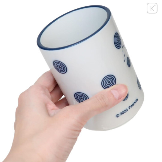 Japan Peanuts Japanese Tea Cup - Snoopy & Woodstock : Wave Mino ware - 2