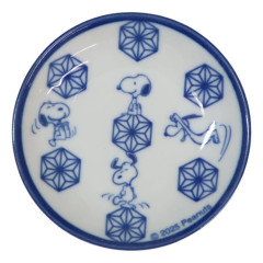 Japan Peanuts Soy Sauce Plate - Snoopy & Woodstock : Mino Ware Hemp Leaf