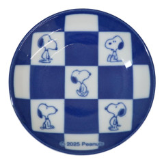 Japan Peanuts Soy Sauce Plate - Snoopy & Woodstock : Mino Ware Checkered