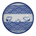 Japan Peanuts Soy Sauce Plate - Snoopy & Woodstock : Mino Ware Sea Wave - 1