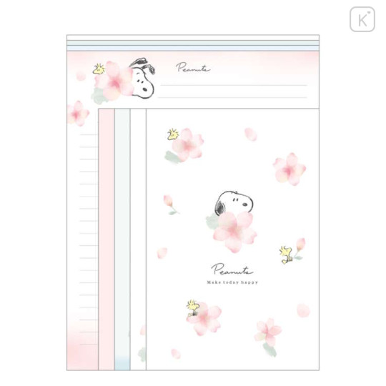 Japan Peanuts Letter Writing Set - Snoopy & Woodstock : Sakura Cherry Blossom - 1