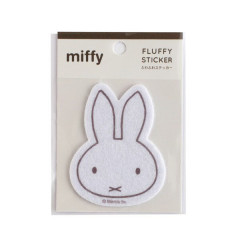 Japan Miffy Fluffy Felt Sticker - Miffy : Face White
