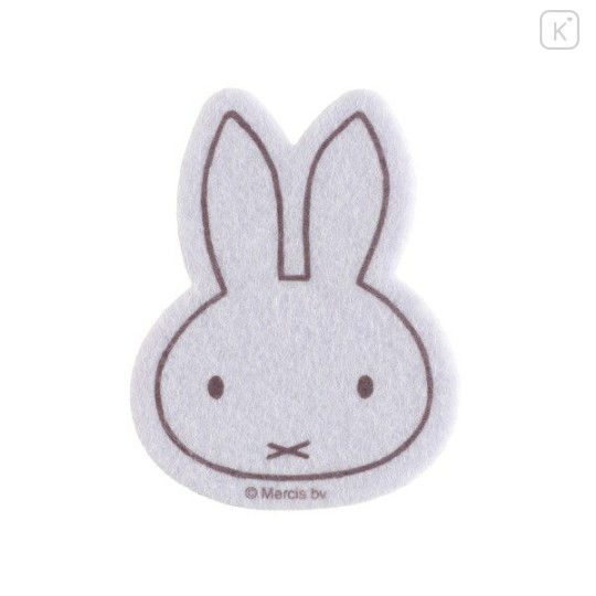 Japan Miffy Fluffy Felt Sticker - Miffy : Face White - 2
