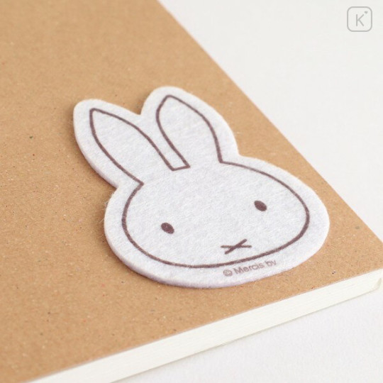 Japan Miffy Fluffy Felt Sticker - Miffy : Face White - 3