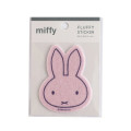 Japan Miffy Fluffy Felt Sticker - Miffy : Face Pink - 1