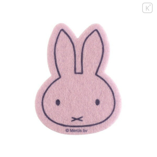 Japan Miffy Fluffy Felt Sticker - Miffy : Face Pink - 2