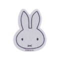 Japan Miffy Fluffy Felt Sticker - Miffy : Face Grey - 2