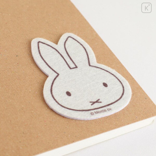 Japan Miffy Fluffy Felt Sticker - Miffy : Face Beige - 3