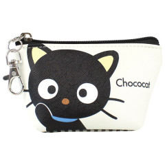 Japan Sanrio Triangular Mini Pouch - Chococat : Plaid Black
