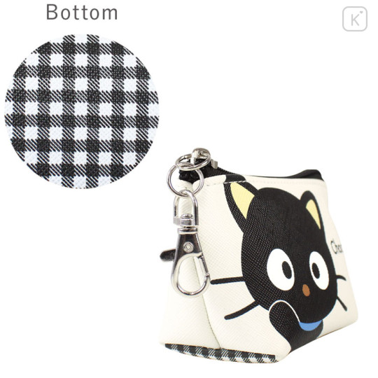 Japan Sanrio Triangular Mini Pouch - Chococat : Plaid Black - 3