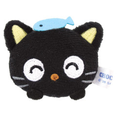 Japan Sanrio Plush Magnet - Chococat : Face Happy with Fish