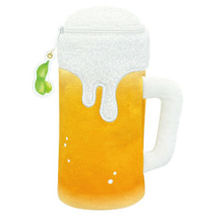 Japan Picture Book Fluffy Plush Pen Case - Beer