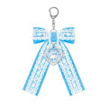 Japan Sanrio Ribbon Barrette Keychain - Hello Kitty : Lace Lolita Blue Wink - 1