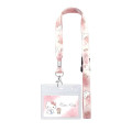 Japan Sanrio Pass Case Card Holder with Neck Strap - Hello Kitty & Tiny Chum : Ribbon - 1