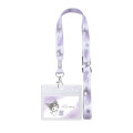 Japan Sanrio Pass Case Card Holder with Neck Strap - Kuromi : Baku Heart - 1