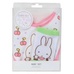 Japan Miffy Bib & Socks Set - Miffy : Good Meal Cherry