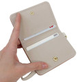 Japan Miffy Bifold Pass Case Card Holder with Reel - Miffy : Cherry Cry Beige - 3