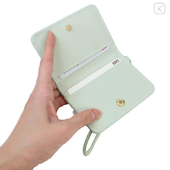 Japan Miffy Bifold Pass Case Card Holder with Reel - Miffy : Embossed Mint - 3