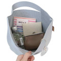 Japan Miffy Jacquard Woven Mini Tote Bag - Miffy : Face Light Grey Blue - 3