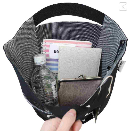 Japan Miffy Jacquard Woven Mini Tote Bag - Miffy : Face Black White - 3