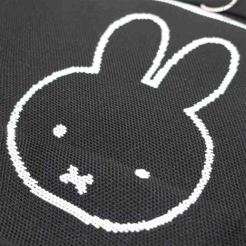 Japan Miffy Jacquard Woven Mini Tote Bag - Miffy : Face Black White - 4
