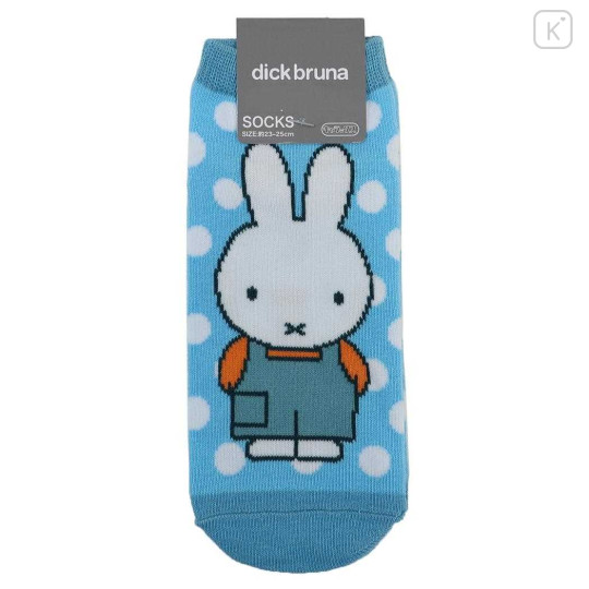 Japan Miffy Socks - Miffy : Sky Blue White Dot - 1