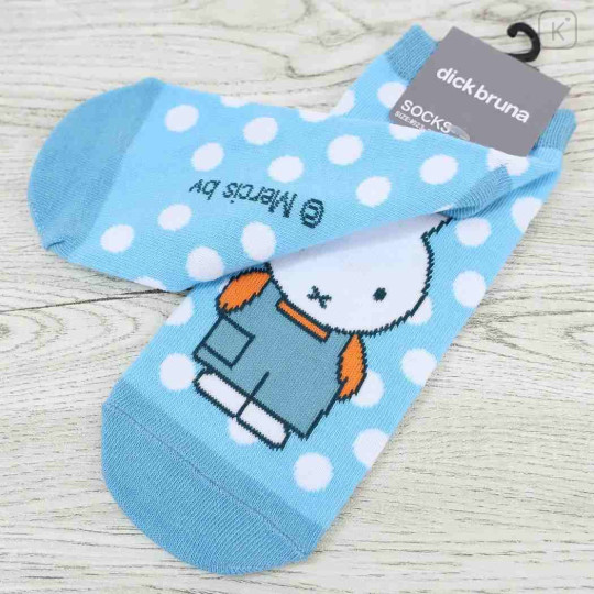 Japan Miffy Socks - Miffy : Sky Blue White Dot - 2