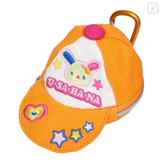 Japan Sanrio Mini Pouch with Carabiner - Usahana : Vivid Color Y2K Cap Style - 1