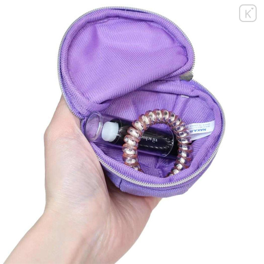 Japan Sanrio Mini Pouch with Carabiner - Kuromi : Vivid Color Y2K Cap Style - 3