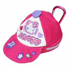 Japan Sanrio Mini Pouch with Carabiner - Hello Kitty : Vivid Color Y2K Cap Style