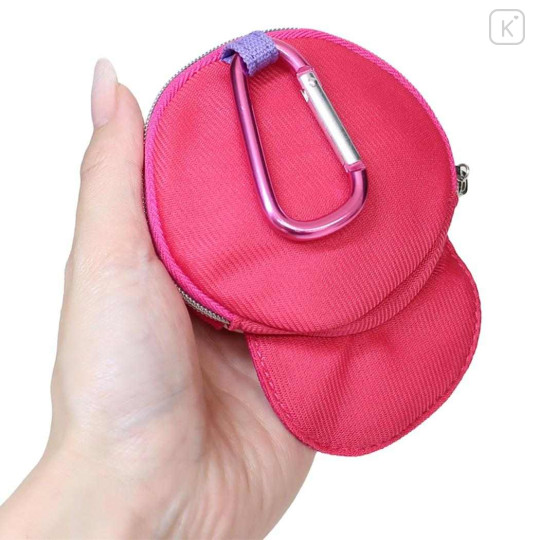 Japan Sanrio Mini Pouch with Carabiner - Hello Kitty : Vivid Color Y2K Cap Style - 2