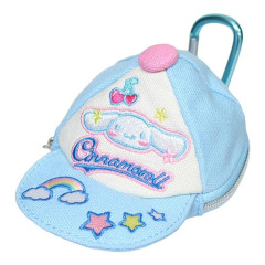Japan Sanrio Mini Pouch with Carabiner - Cinnamoroll : Vivid Color Y2K Cap Style