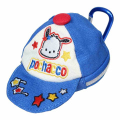 Japan Sanrio Mini Pouch with Carabiner - Pochacco : Vivid Color Y2K Cap Style
